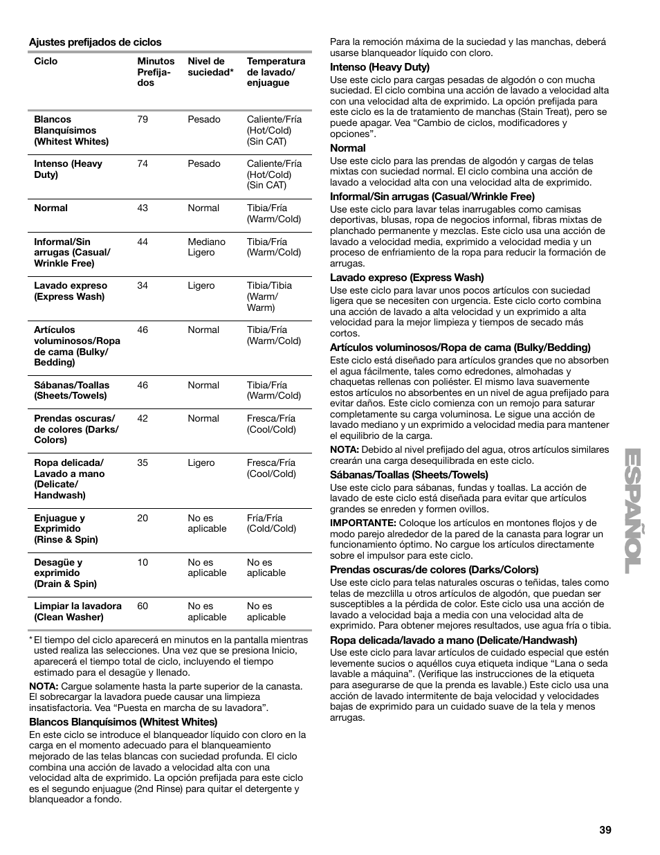 Kenmore elite 2709 User Manual | Page 39 / 76