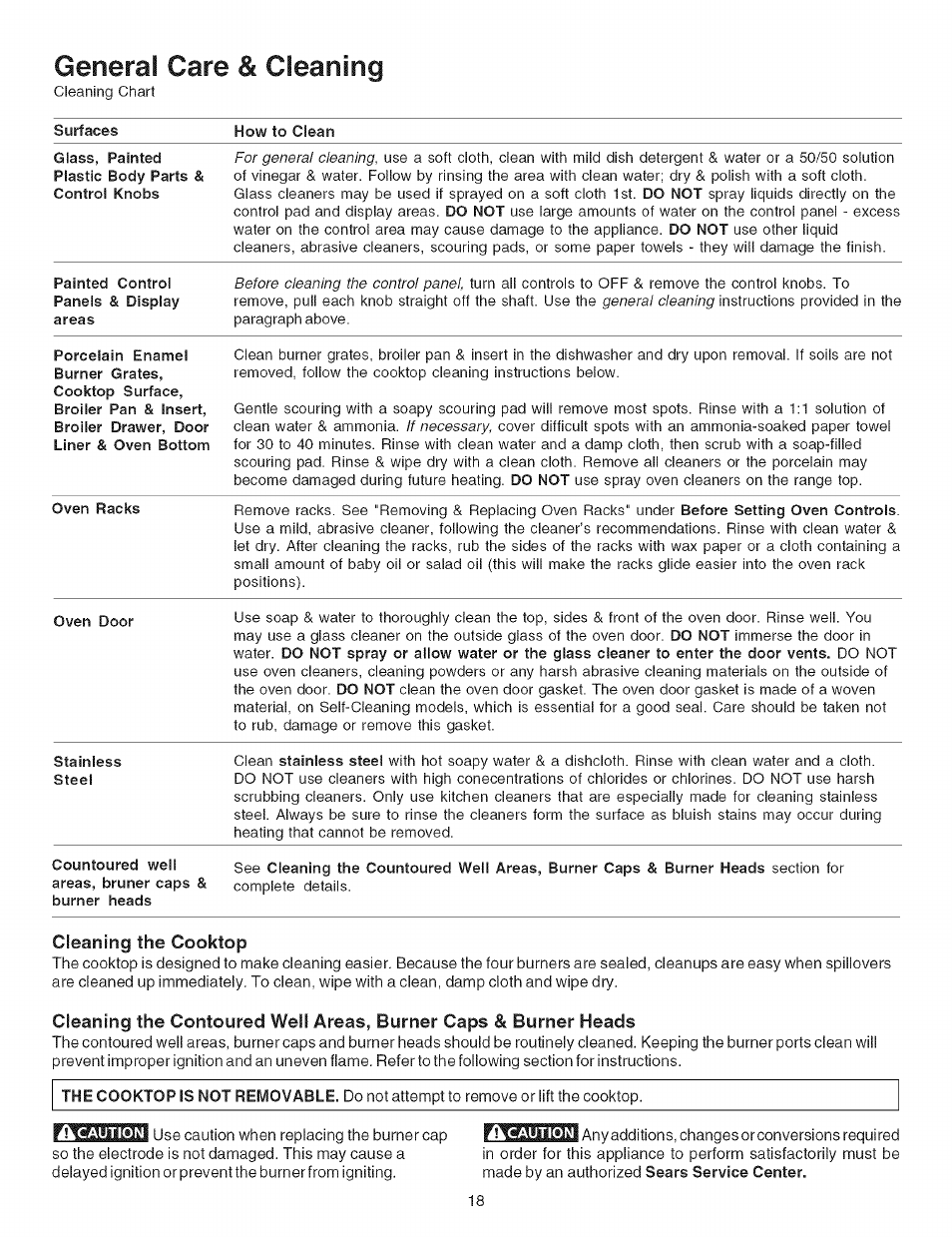 General care & cleaning | Kenmore 7881 User Manual | Page 18 / 23