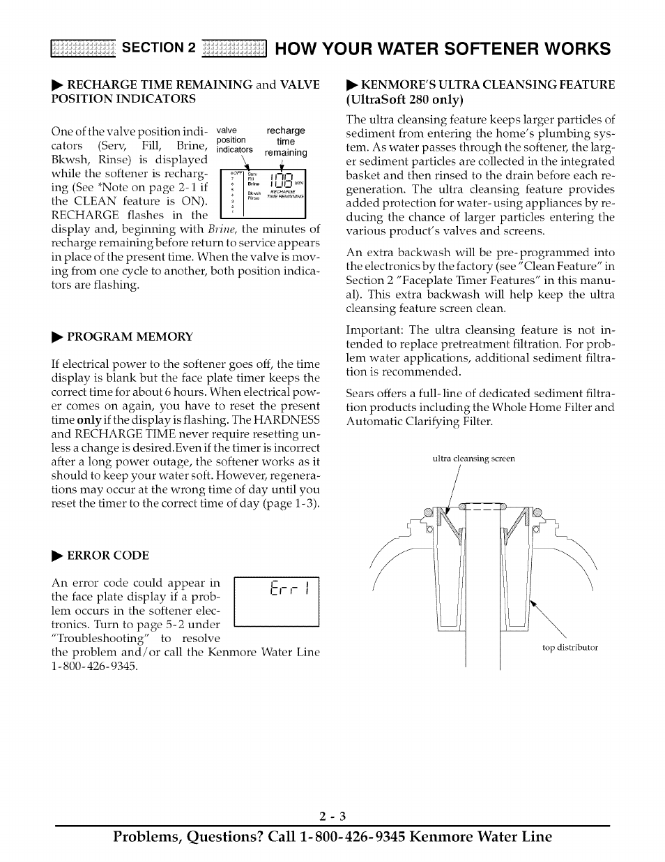 Program memory, Error code, How your water softener works | Kenmore ULTRASOFT 280 User Manual | Page 12 / 36