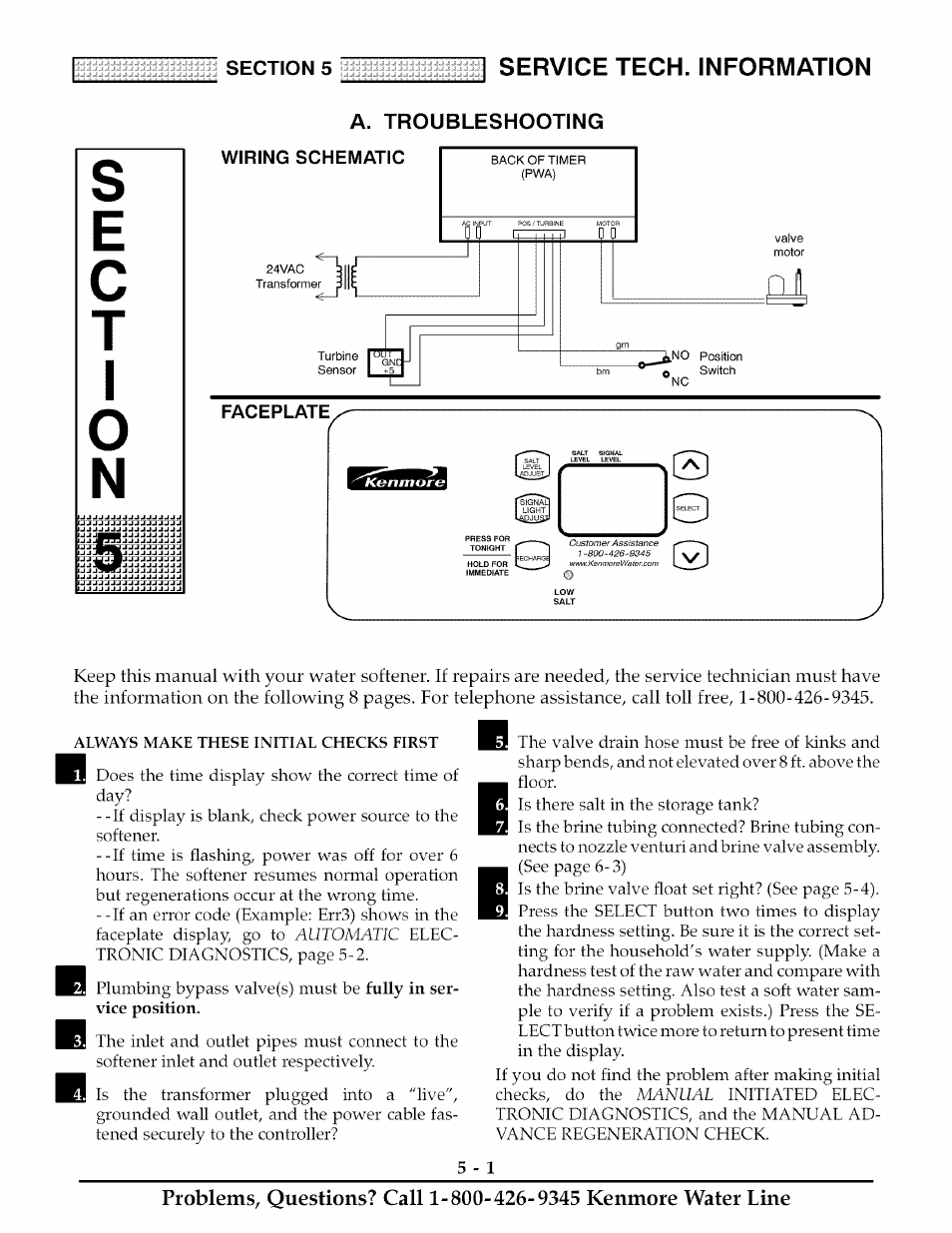 A. troubleshooting, Wiring schematic, Sc t | Service tech. information | Kenmore ULTRASOFT 280 User Manual | Page 22 / 36