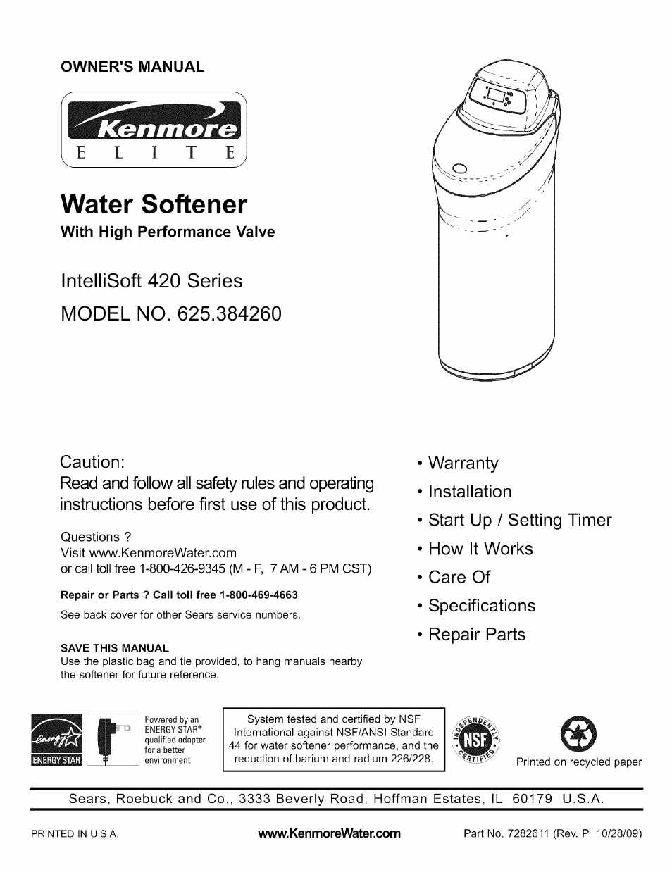 Kenmore INTELLISOFT 420 SERIES 625.38426 User Manual | 52 pages