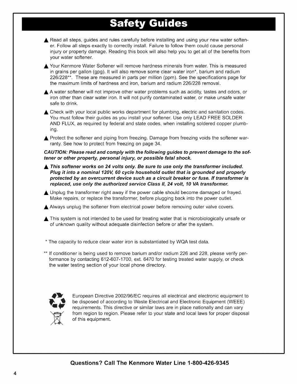 Safety guides | Kenmore INTELLISOFT 420 SERIES 625.38426 User Manual | Page 4 / 52