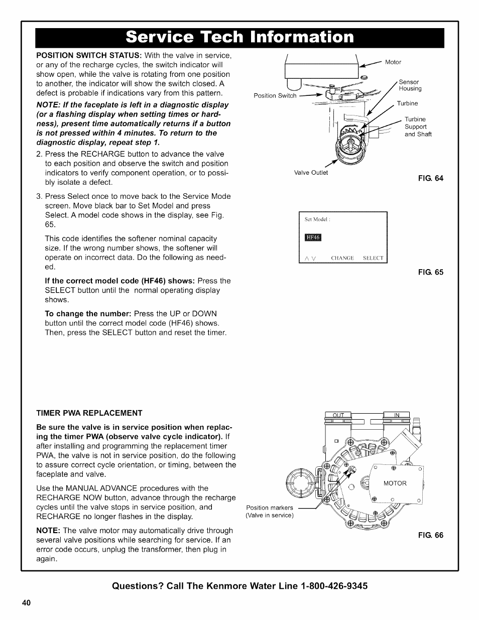 Timer pwa replacement, Service tech information, Iq2q | Kenmore INTELLISOFT 420 SERIES 625.38426 User Manual | Page 40 / 52