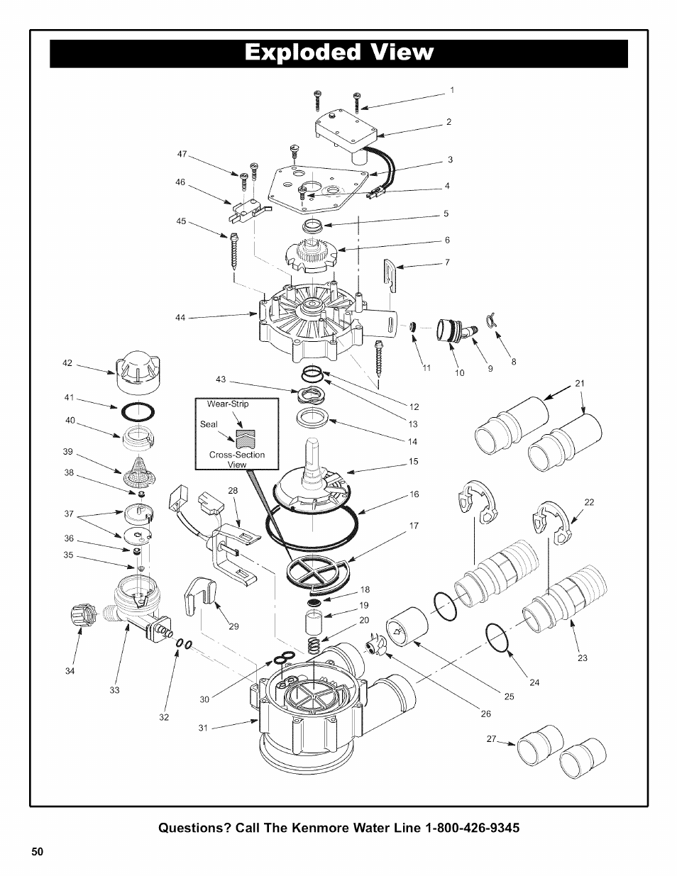 Exploded view | Kenmore INTELLISOFT 420 SERIES 625.38426 User Manual | Page 50 / 52