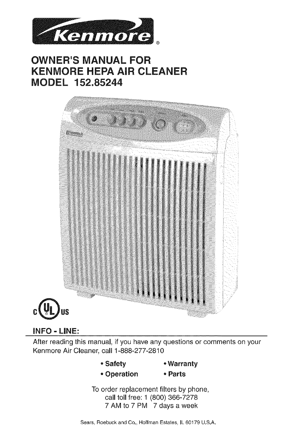 Kenmore 85244 User Manual | 8 pages