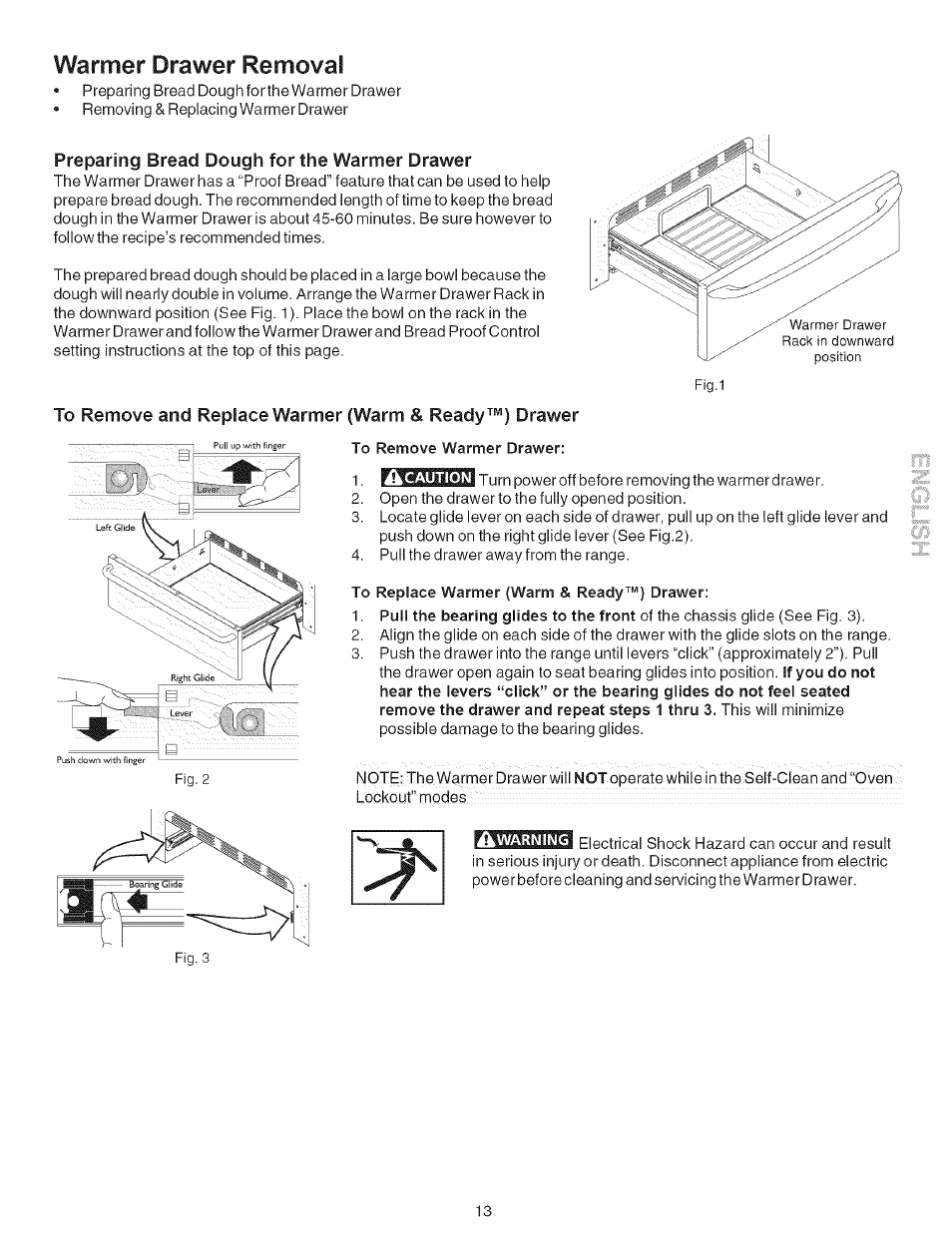 Warmer drawer removal, To replace warmer (warm & ready™) drawer | Kenmore 790.7946 User Manual | Page 13 / 40