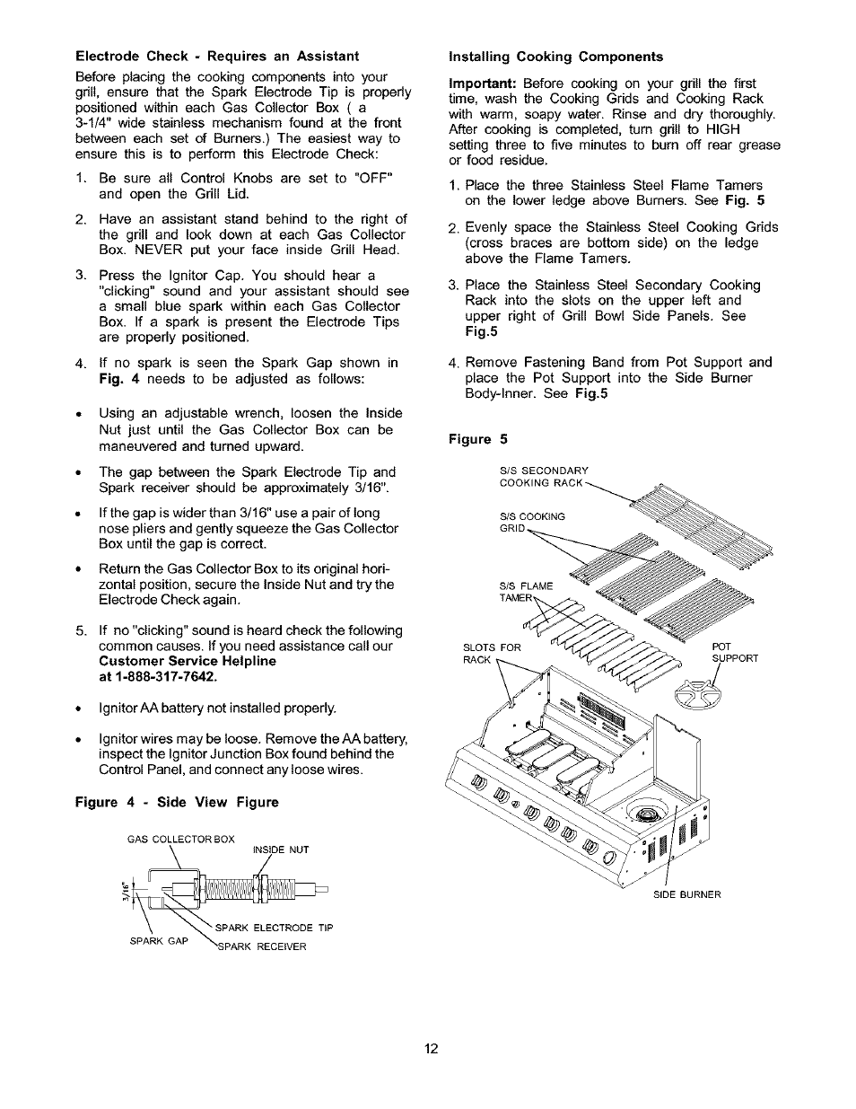 Electrode check - requires an assistant, Installing cooking components | Kenmore 141.166801 User Manual | Page 12 / 34