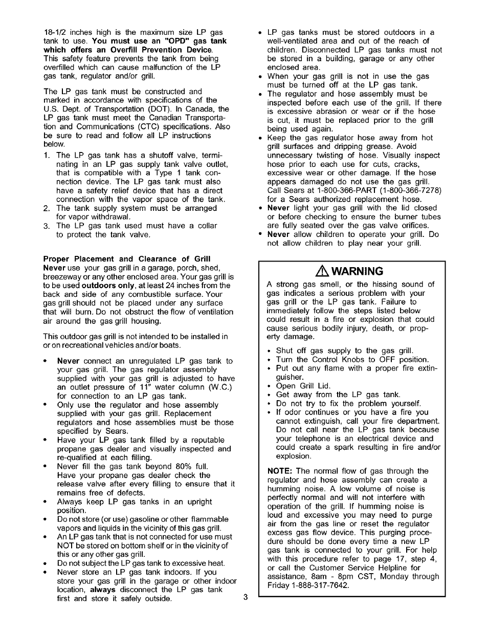 Warning | Kenmore 141.166801 User Manual | Page 3 / 34