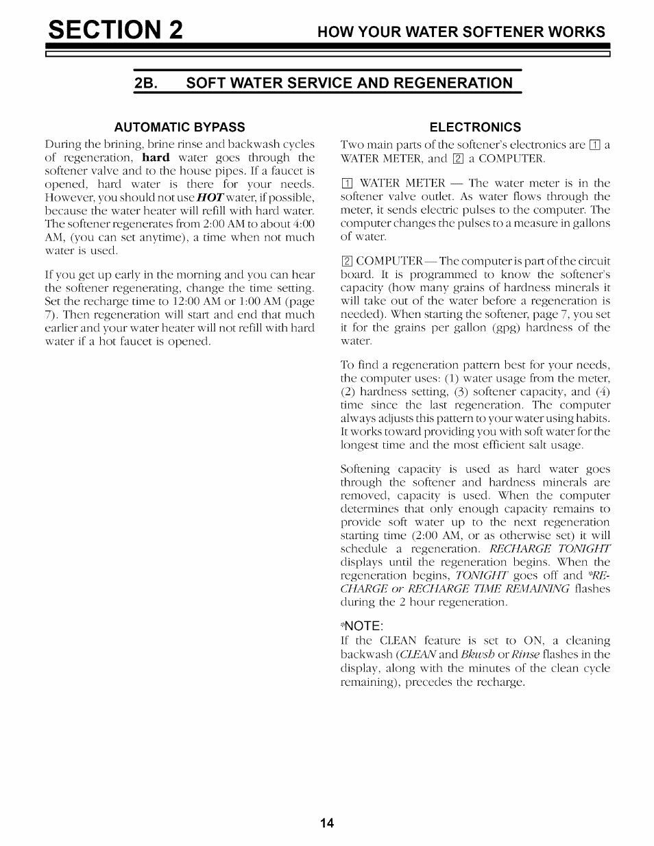 2b. soft water service and regeneration, Electronics | Kenmore 625.34859 User Manual | Page 14 / 32