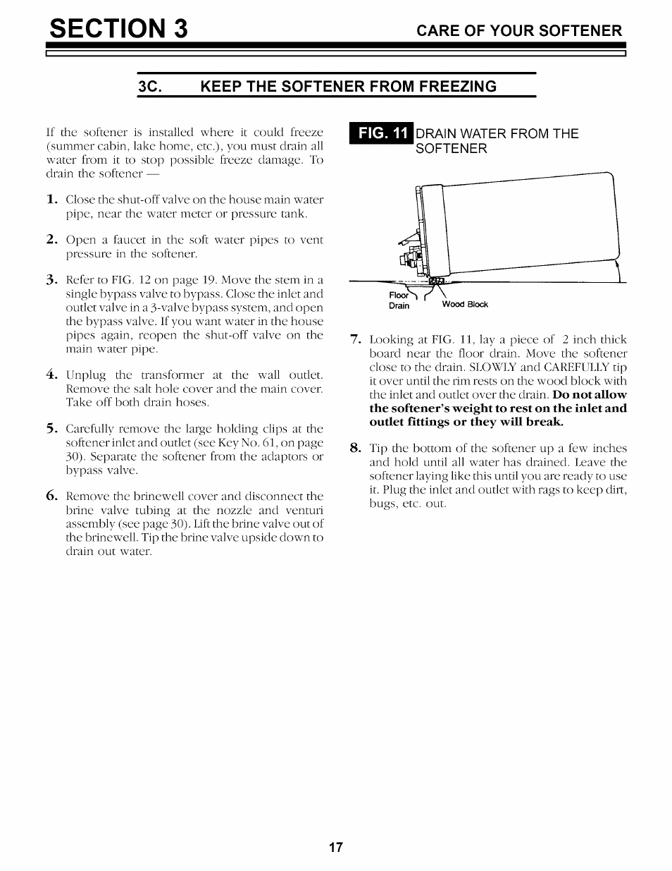 Keep the softener from freezing, Drain water from the softener | Kenmore 625.34859 User Manual | Page 17 / 32