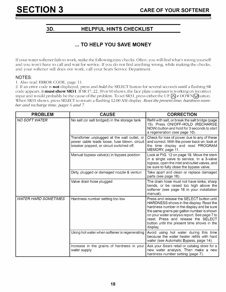 Helpful hints checklist, To help you save money, Notes | Kenmore 625.34859 User Manual | Page 18 / 32