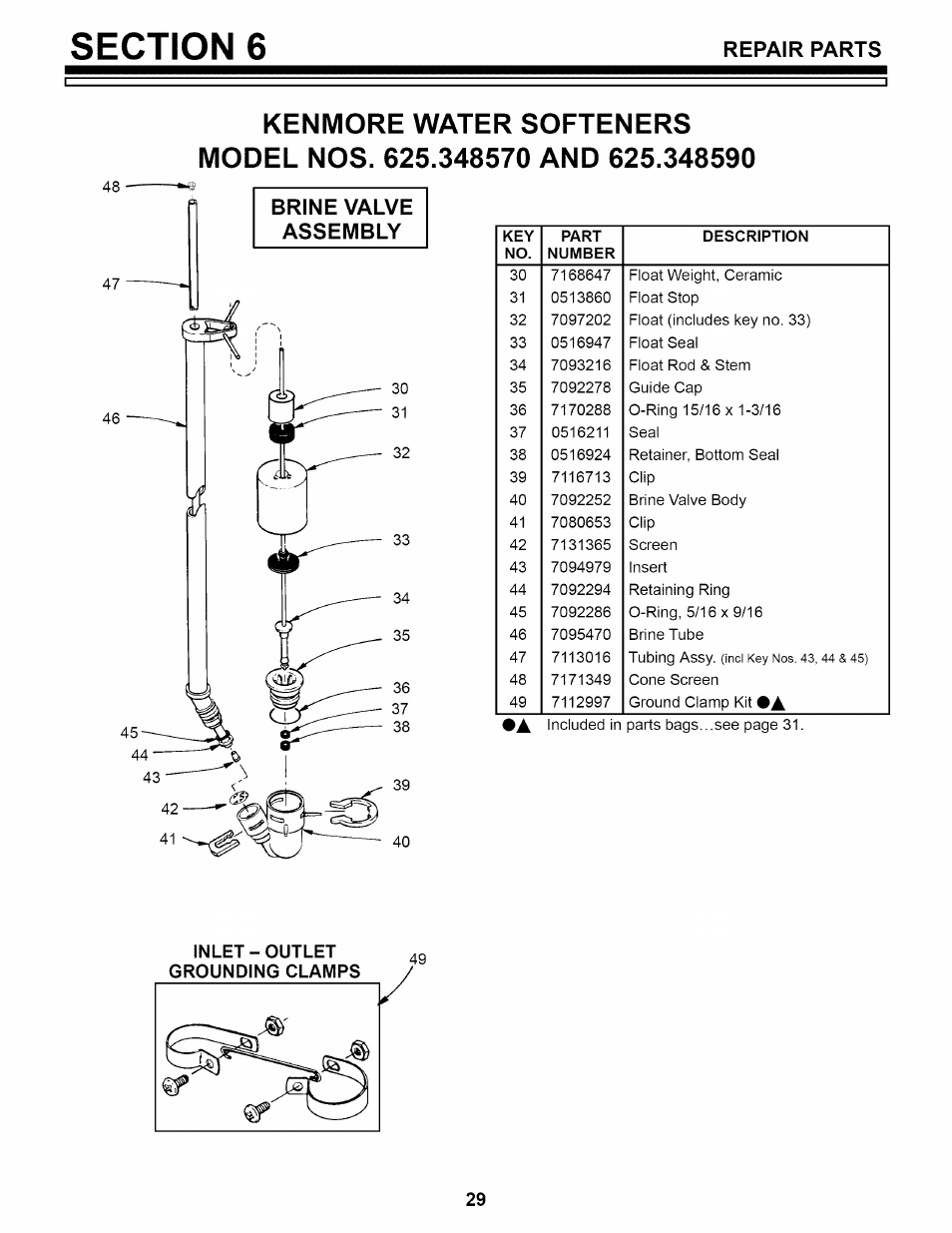 Repair parts | Kenmore 625.34859 User Manual | Page 29 / 32