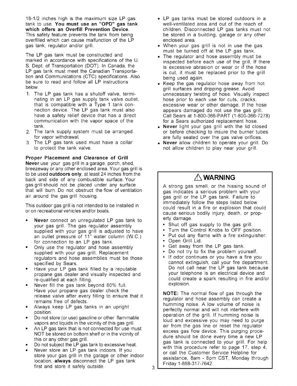 Warning | Kenmore 141.15227 User Manual | Page 3 / 33