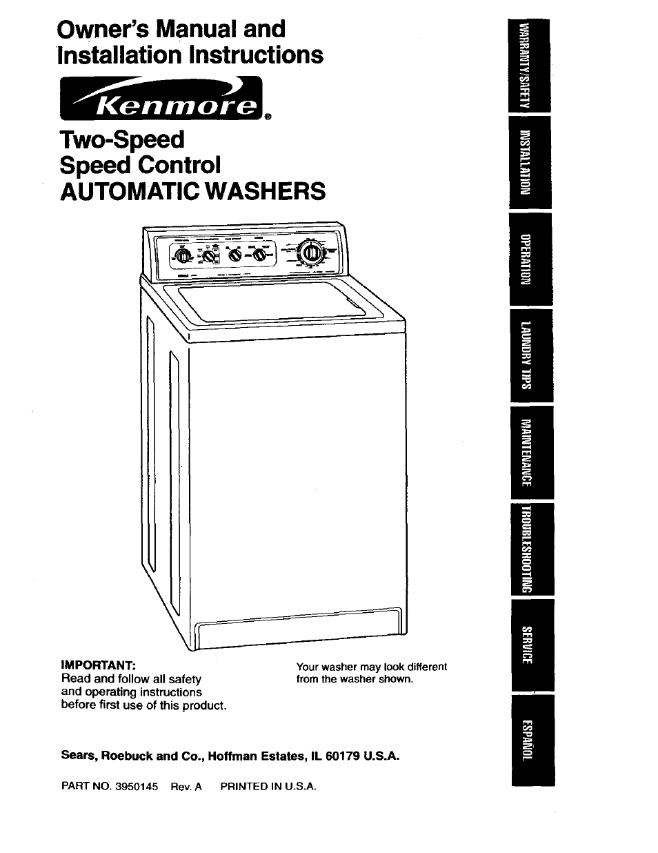 Kenmore 3950145 User Manual | 76 pages