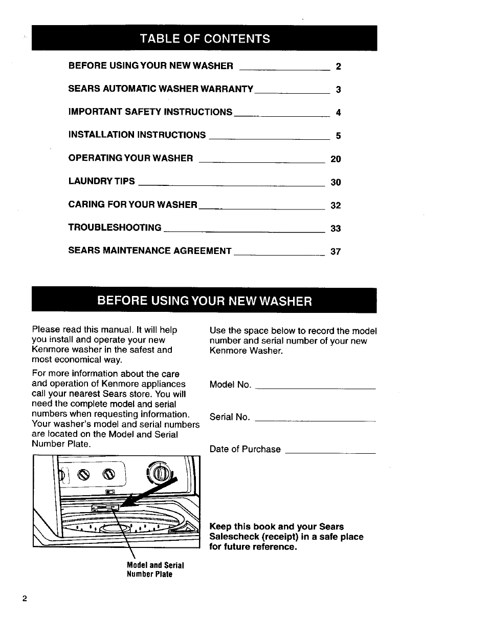 Kenmore 3950145 User Manual | Page 2 / 76