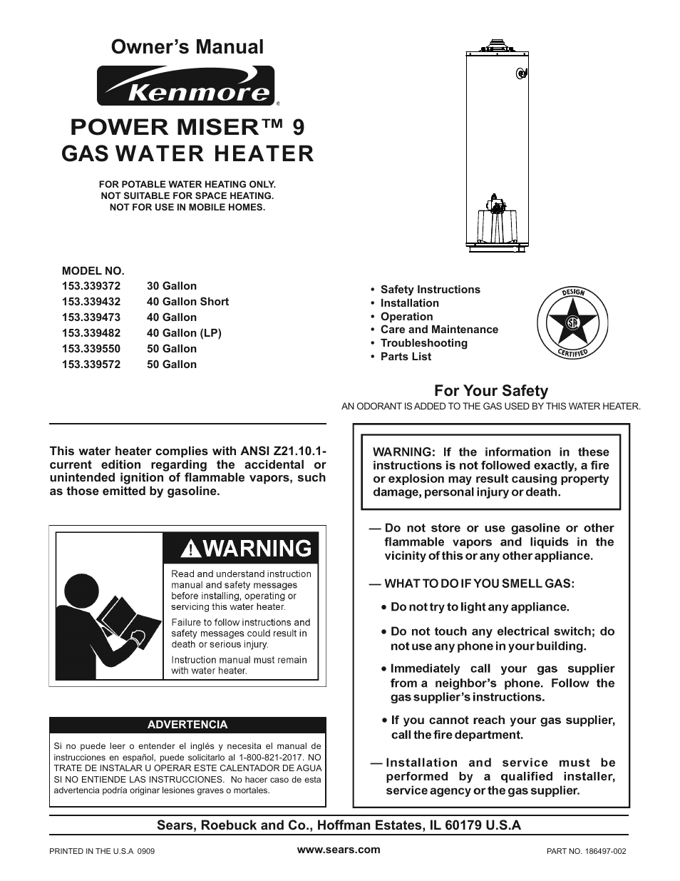 Kenmore POWER MISER 153.339432 User Manual | 40 pages