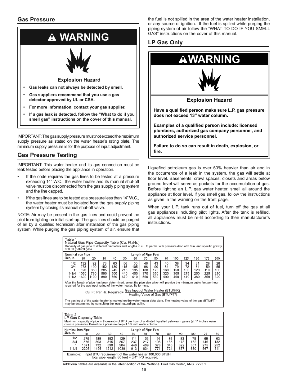 Warning | Kenmore POWER MISER 153.339432 User Manual | Page 16 / 40