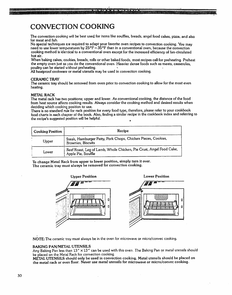 Convection cooking, S convection cooking —38 | Kenmore 88963 User Manual | Page 30 / 51