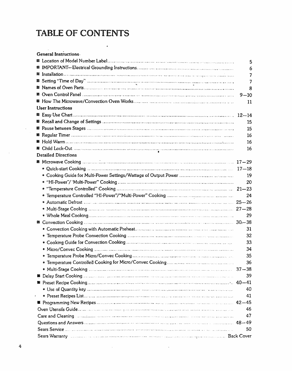 Kenmore 88963 User Manual | Page 4 / 51