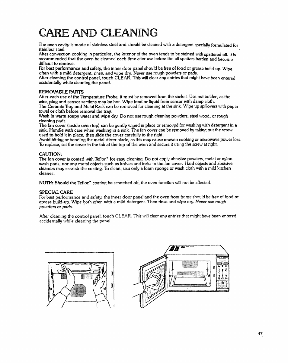 Care and cleaning | Kenmore 88963 User Manual | Page 47 / 51