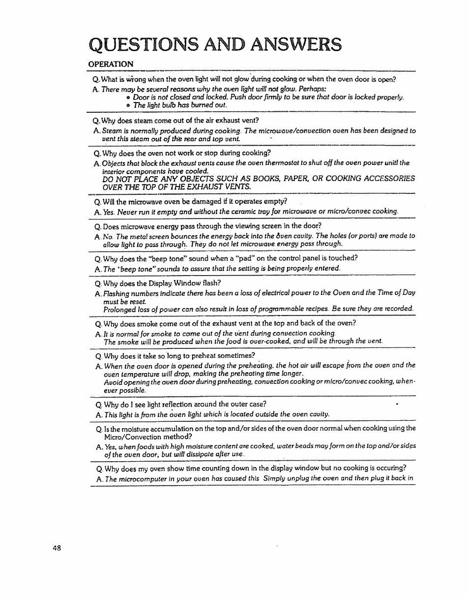 Questions and answers | Kenmore 88963 User Manual | Page 48 / 51
