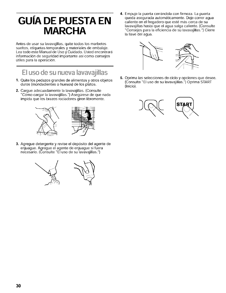 Guía de puesta en marcha | Kenmore 665.16819 User Manual | Page 30 / 72