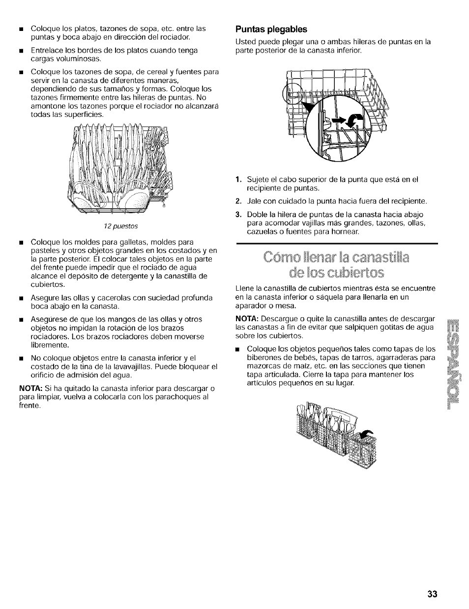 Puntas plegables | Kenmore 665.16819 User Manual | Page 33 / 72