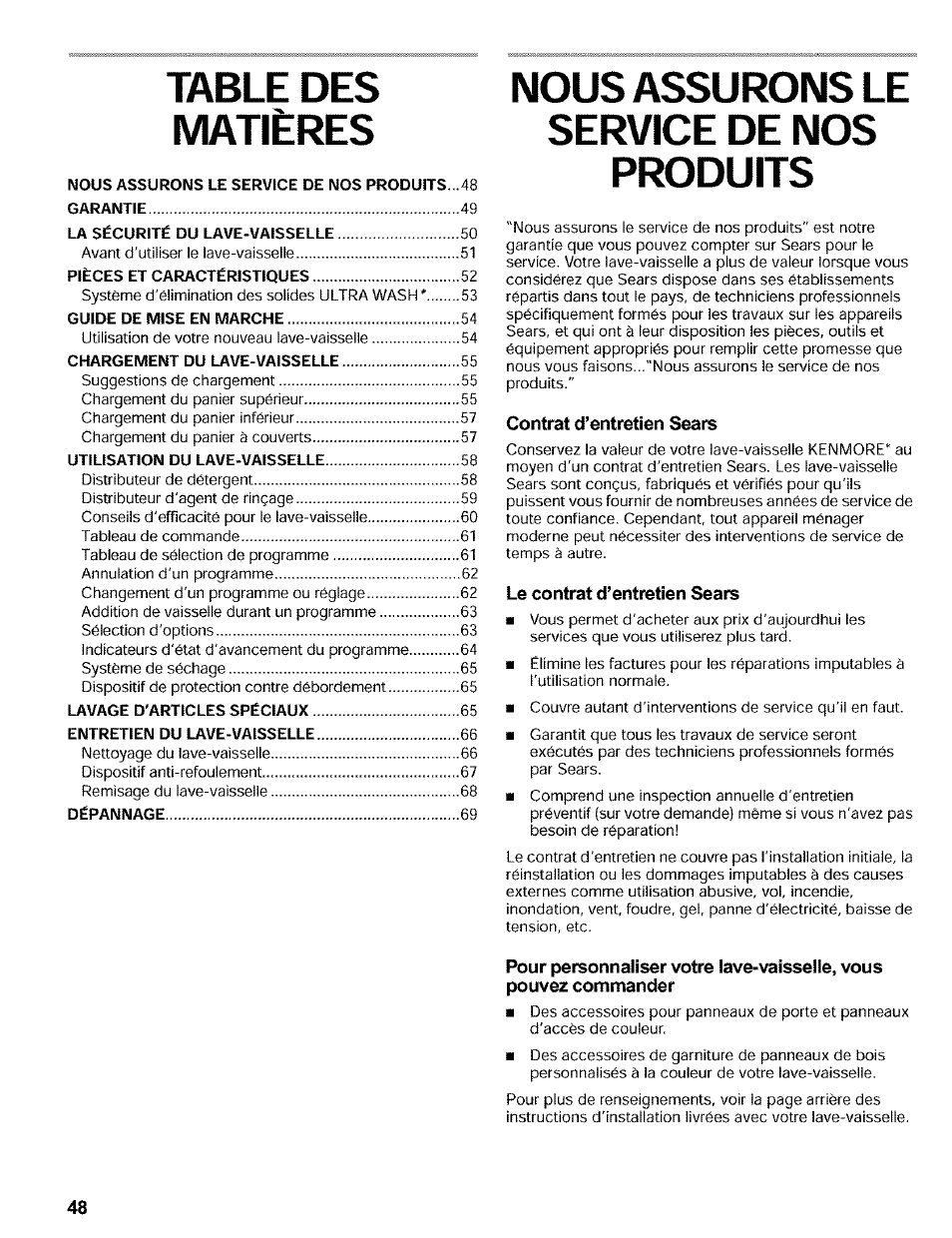 Kenmore 665.16819 User Manual | Page 48 / 72