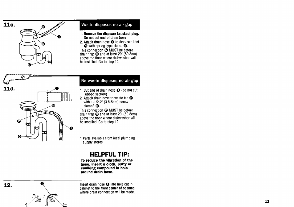 Remove the disposer knockout piug, Helpful tip | Kenmore 9744231 User Manual | Page 13 / 24