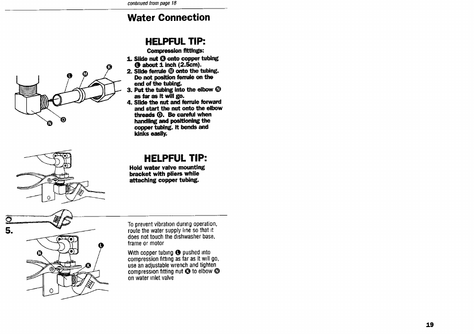 Water connection, Hbprjl tip, Hetpful tip | Water connection hbprjl tip | Kenmore 9744231 User Manual | Page 20 / 24