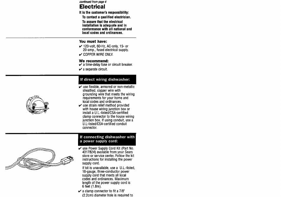 Electrical, You must have, We recommend | Kenmore 9744231 User Manual | Page 6 / 24