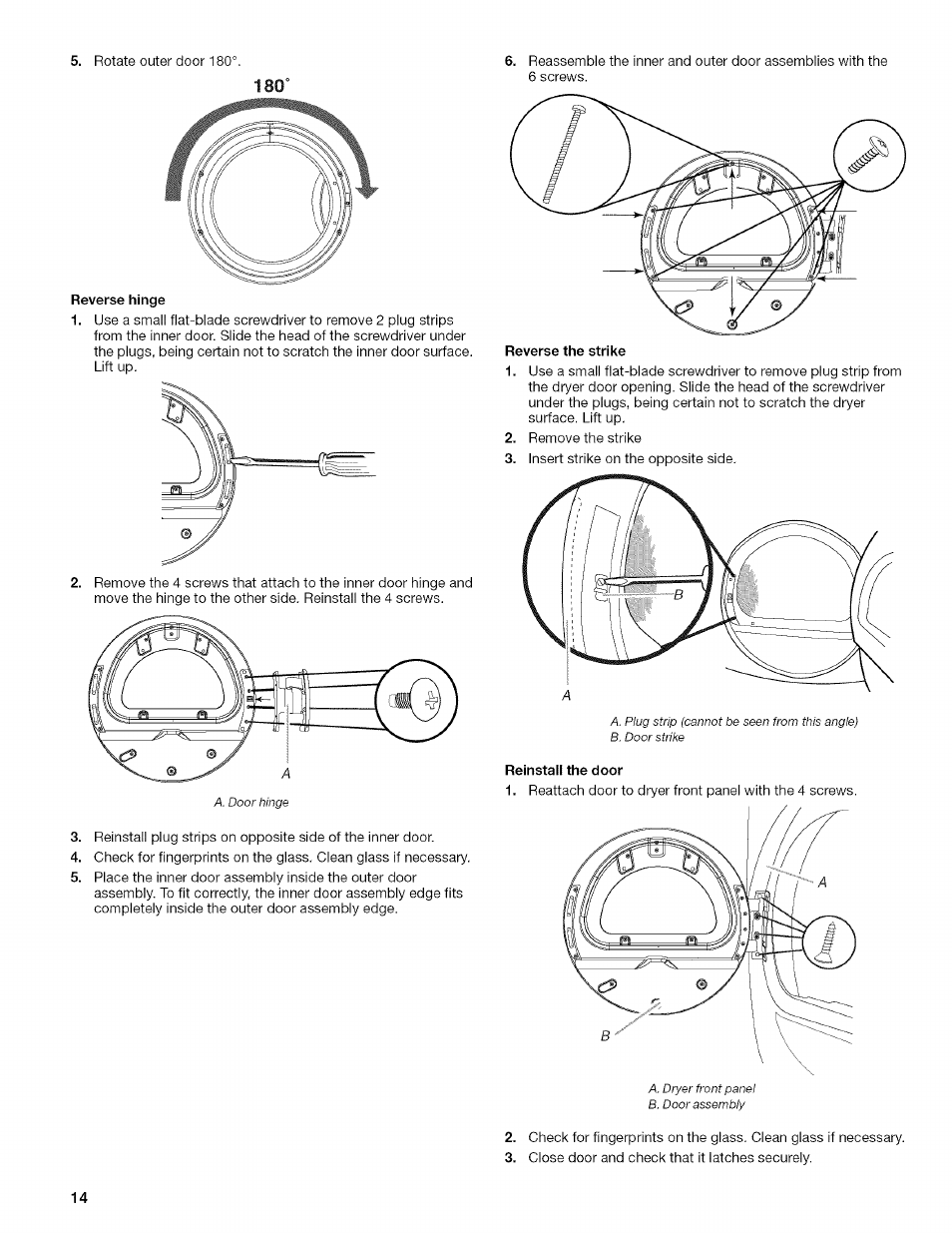 Reverse hinge | Kenmore HE2 110.9758 User Manual | Page 14 / 48