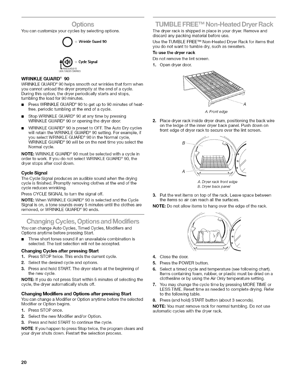 Tij' ■ ■ ■ ■ . . ■ . ■ ■■ 5rrack | Kenmore HE2 110.9758 User Manual | Page 20 / 48