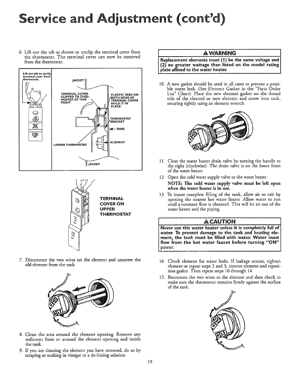 Service and adjustment (cont’d) | Kenmore 153.327366 User Manual | Page 19 / 32