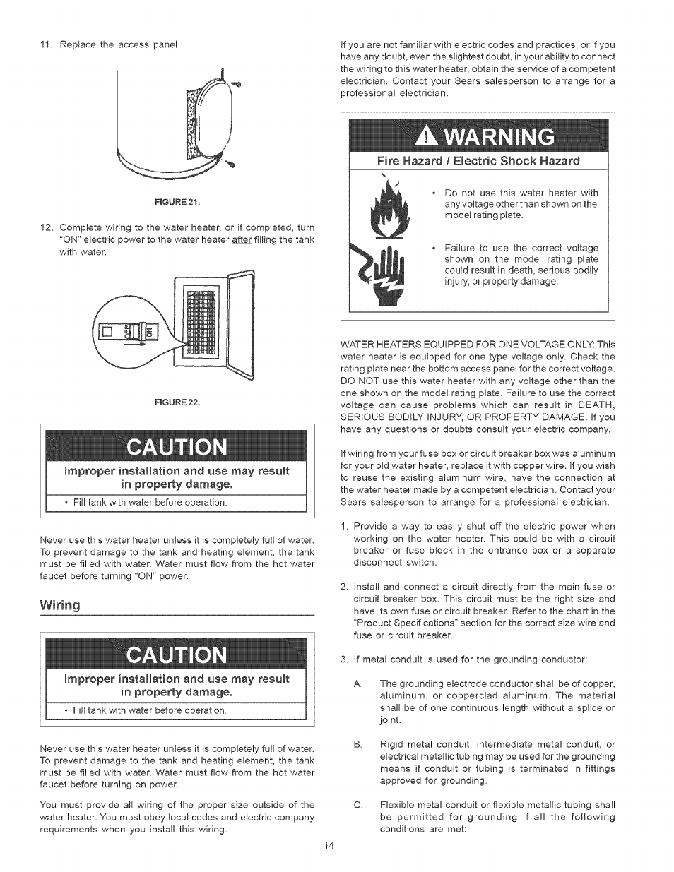 Wiring, Cautio | Kenmore POWER MISER 153.320661 User Manual | Page 14 / 32