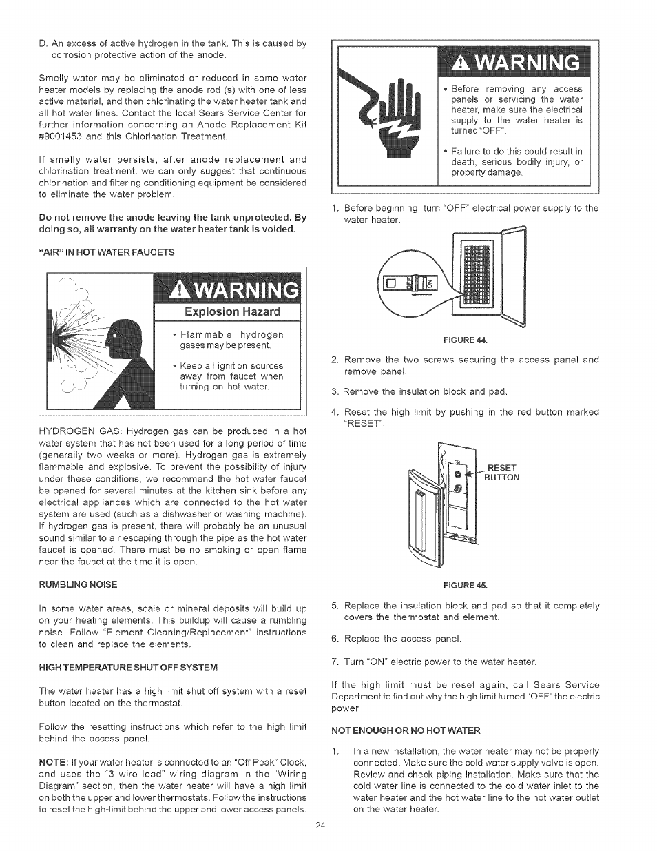 Awarning | Kenmore POWER MISER 153.320661 User Manual | Page 24 / 32