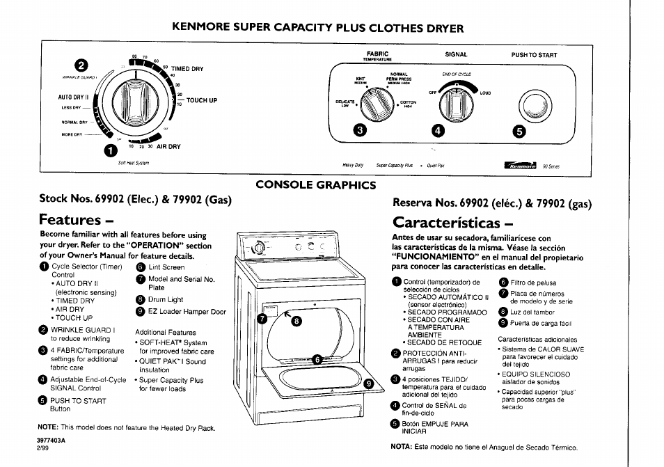 Kenmore 79902 User Manual | 1 page