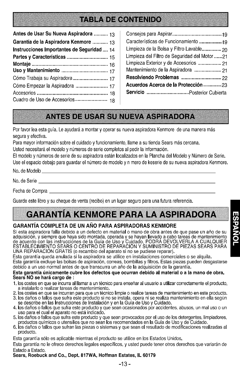 Kenmore 3828FI2852V User Manual | Page 13 / 24