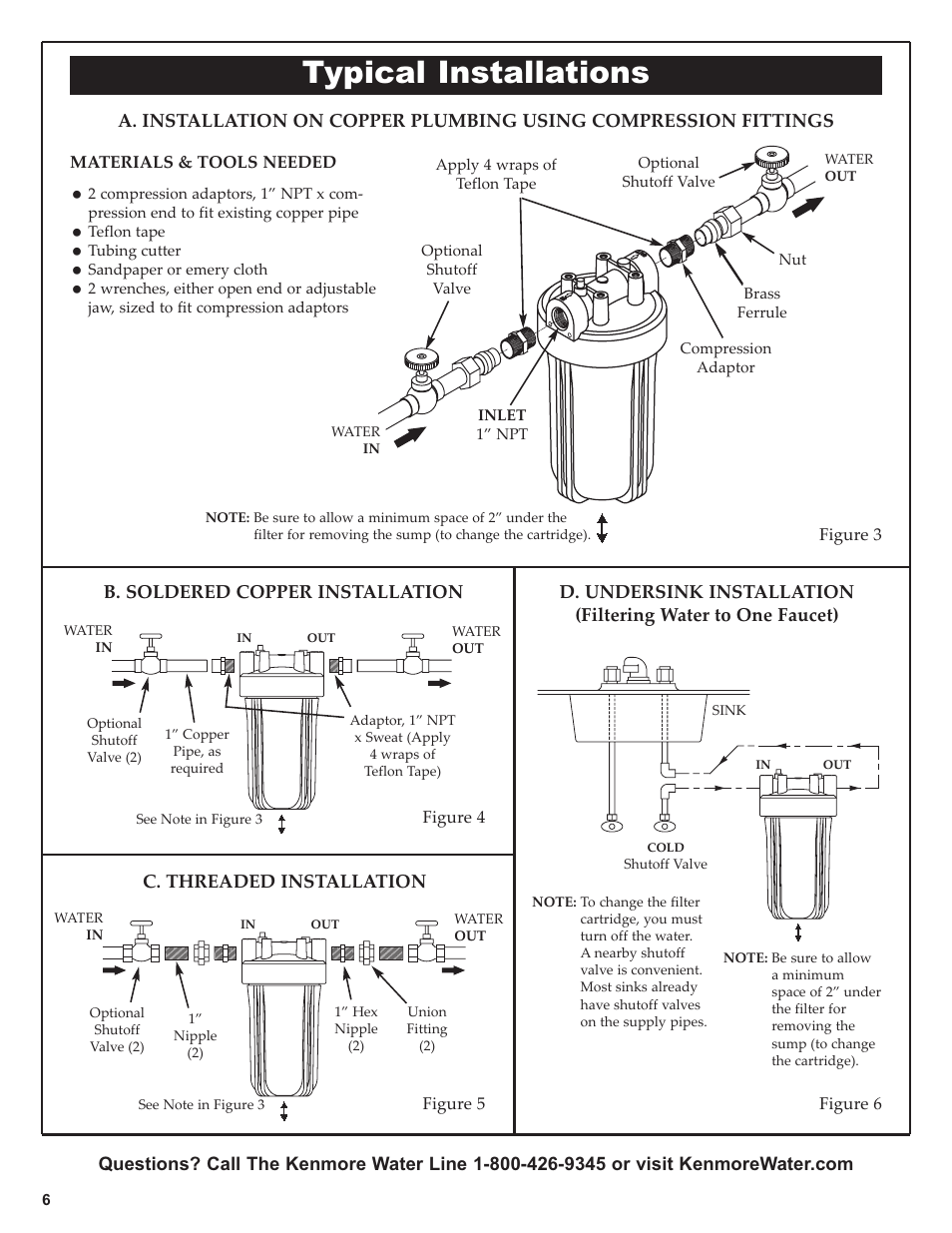 Typical installations | Kenmore 625.38448 User Manual | Page 6 / 12