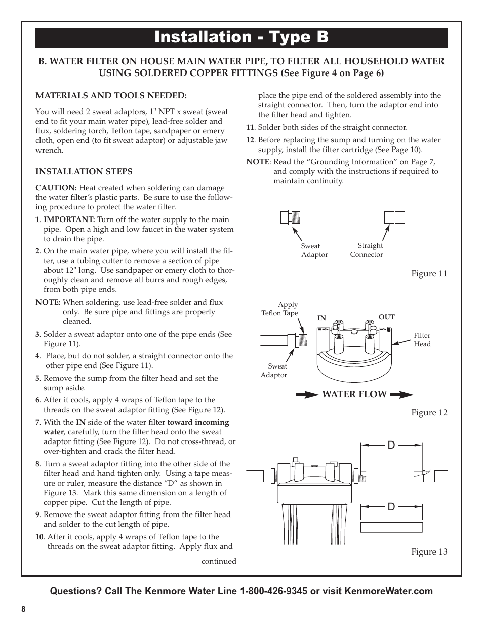 Installation - type b | Kenmore 625.38448 User Manual | Page 8 / 12