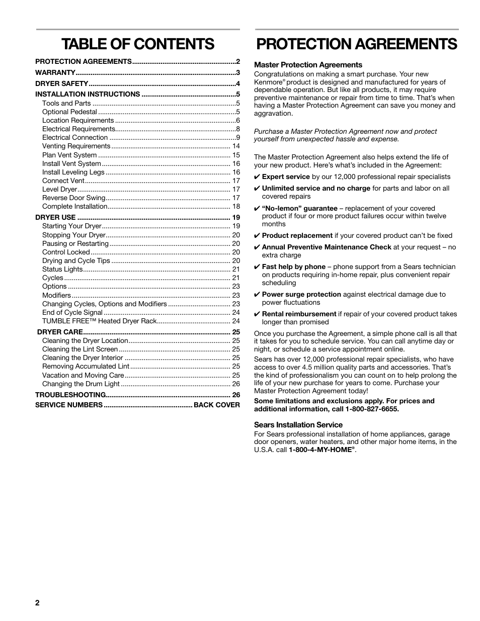 Kenmore ELITE HE5 110.8708 User Manual | Page 2 / 56