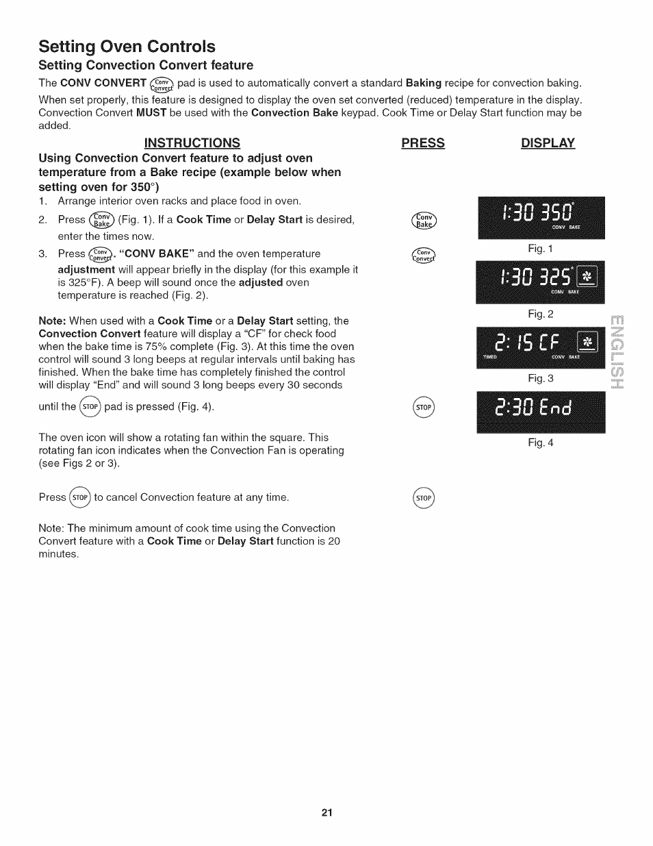 3g 350, Setting oven controls | Kenmore 790.4802 User Manual | Page 21 / 36