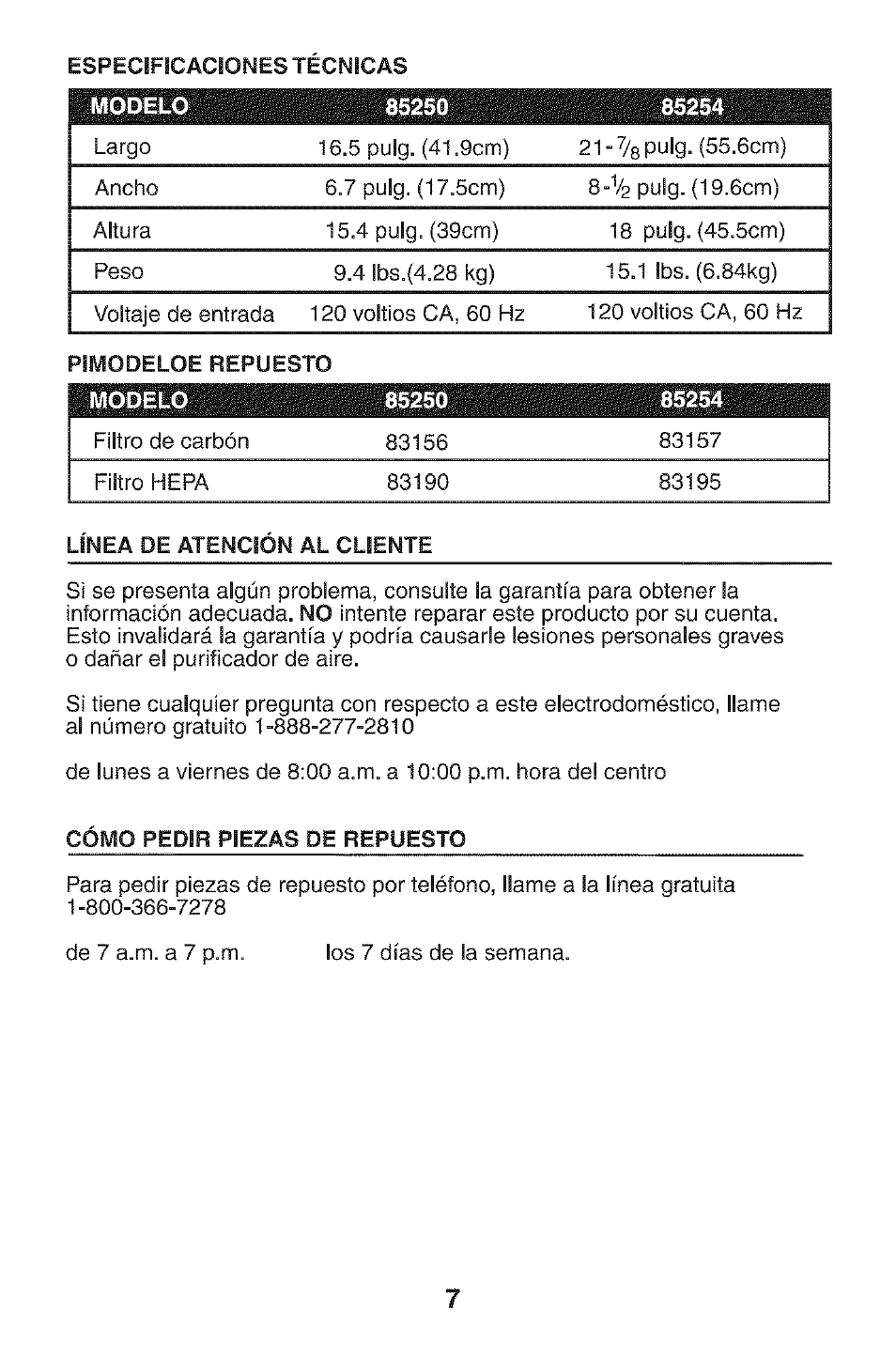 Cómo pedir piezas de repuesto | Kenmore HEPA 152.85254 User Manual | Page 14 / 16