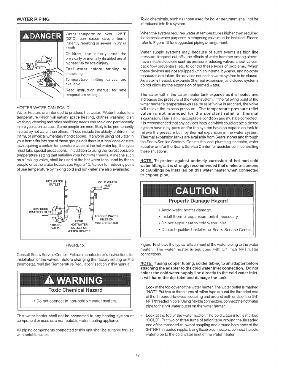 Adanger, Aution, Warnin | Kenmore THE ECONOMIZER 153.33205 User Manual | Page 12 / 32