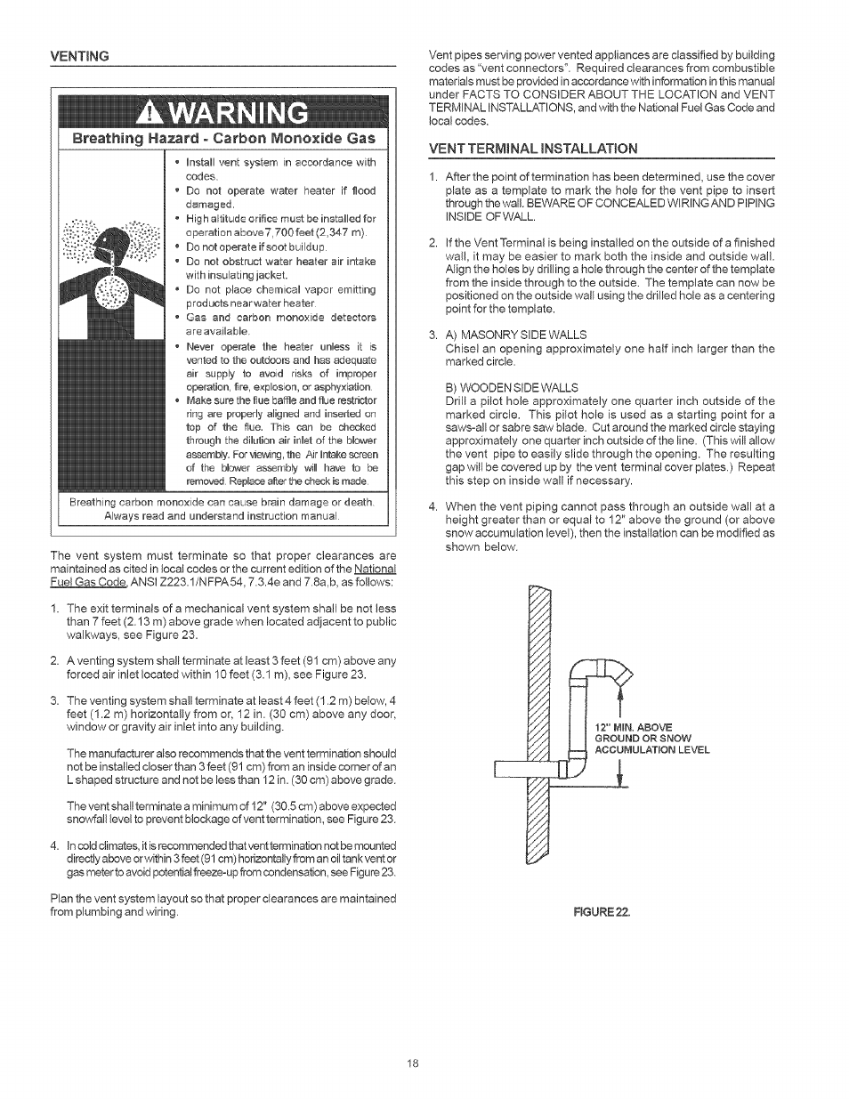 Awarnin | Kenmore THE ECONOMIZER 153.33205 User Manual | Page 18 / 32