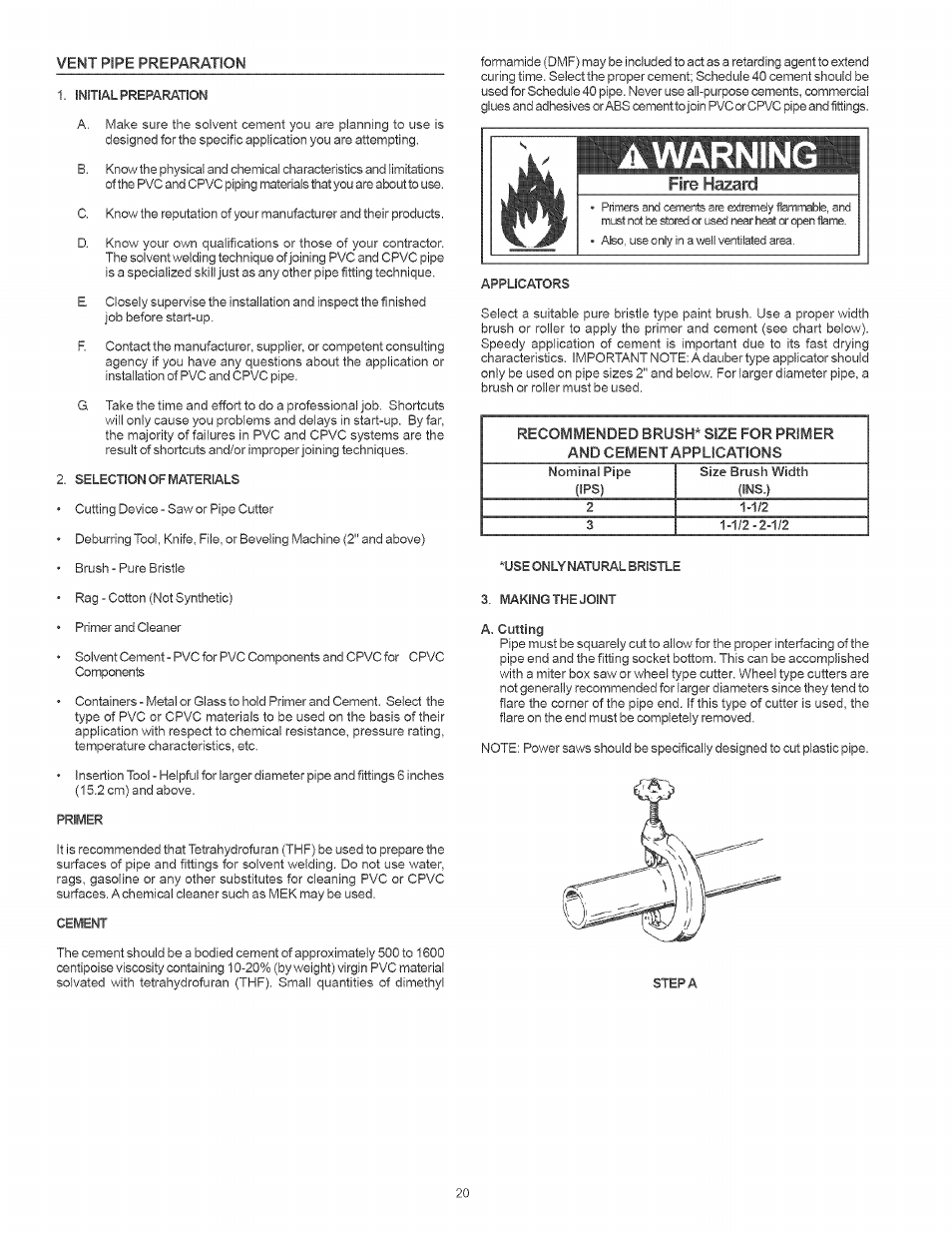 A warning, Fire, Hazard | Kenmore THE ECONOMIZER 153.33205 User Manual | Page 20 / 32