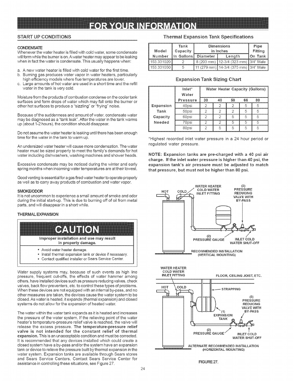 Cautio | Kenmore THE ECONOMIZER 153.33205 User Manual | Page 24 / 32