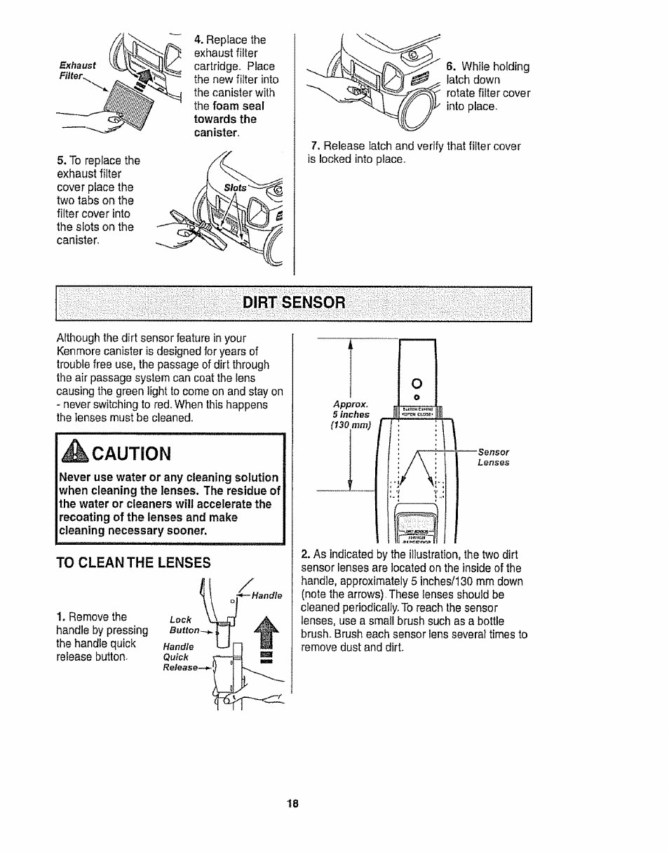 I caution | Kenmore 116.28014 User Manual | Page 18 / 48