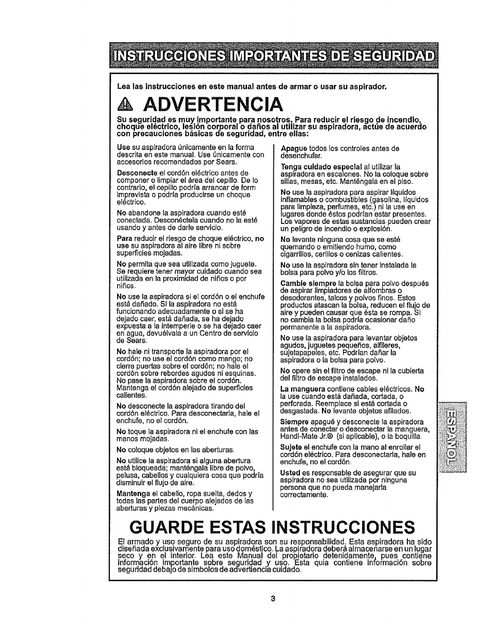 E seguridad, A advertencia, Guarde estas instrucciones | Kenmore 116.28014 User Manual | Page 27 / 48