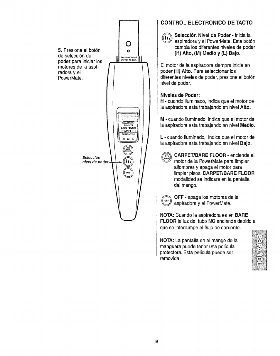 Control electronico de tacto, I ’ i | Kenmore 116.28014 User Manual | Page 33 / 48